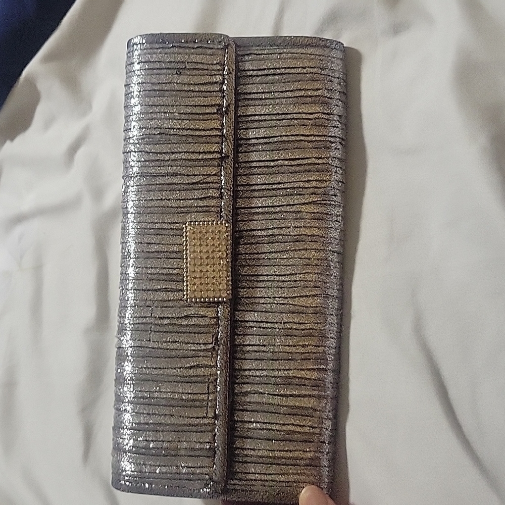 Women clutch purse silver , women's bag